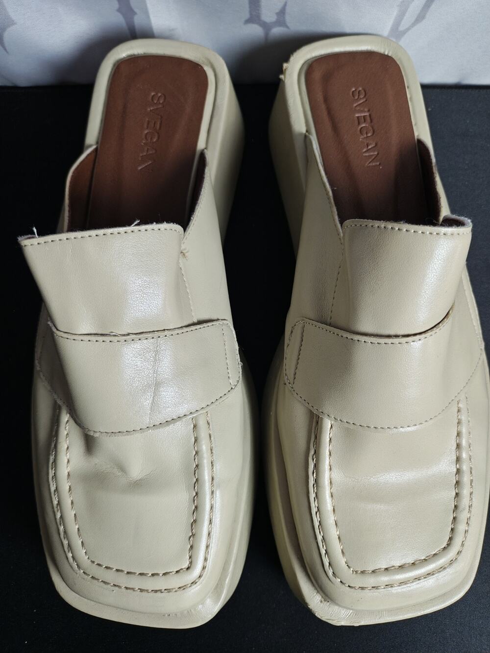 SVEGAN by ALOHAS Womens 10 / 41 Vegan Leather Mule Loafer New Blemishes